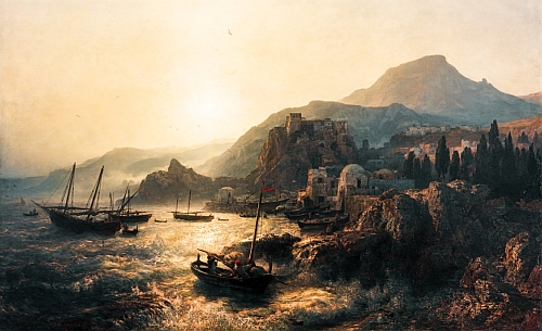 D_Andreas Achenbach_Revolutionär und Malerfürst 070717 011017_Kalabrische Küste_Scilla_1861_Öl Leinwand_Privatsammlung