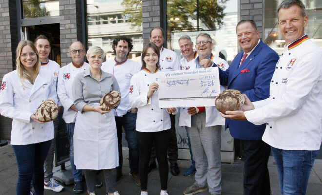 Flut-Brot Aktion der Bäcker in Düsseldorf