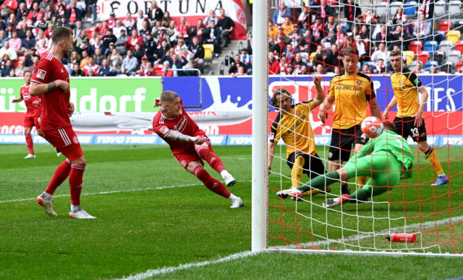 Fortuna Düsseldorf spielt am Freitag (22.4.) unentschieden gegen Dynamo Dresden.