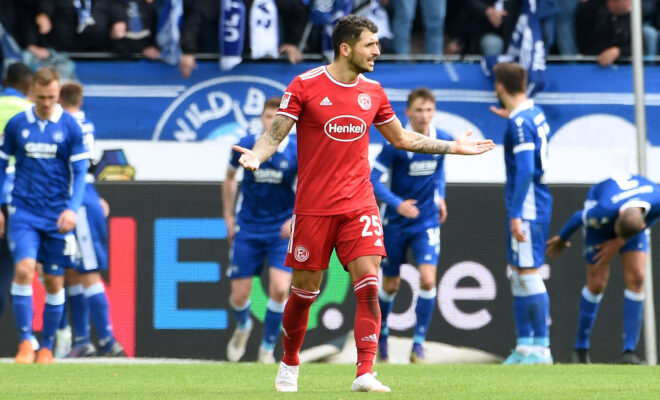 Fortuna Düsseldorf und der Karlsruher SC trennten sich am Sonntag (3.4.) unentschieden - 2:2.