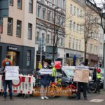 An der Lorettostraße gab es lautstarke Hinweise auf Impfmöglichkeiten